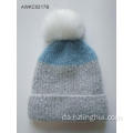 Slouchy strik varm mansjet cap stribet vinter beanie